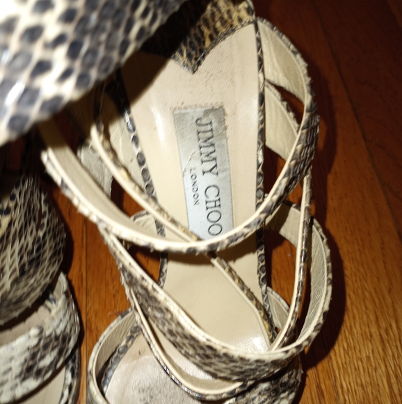Jimmy Choo women's Stiletto Reptile Sandal Size 38.5 - Picture 2 of 13